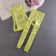 Juicy Couture Crown Juicy Velour Tracksuits 2209 2pcs Women Suits Yellow