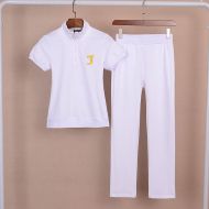 Juicy Couture Embroidery JC Velour Tracksuits 3223 2pcs Women Suits White