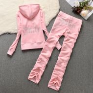 Juicy Couture Big Bling Velour Tracksuits 666 2pcs Women Suits Pink