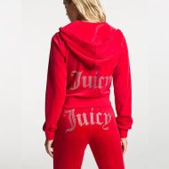 Juicy Couture Big Bling Velour Tracksuits 666 2pcs Women Suits Red