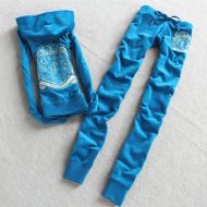 Juicy Couture Crown JC Velour Tracksuits 7193 2pcs Women Suits Sky Blue