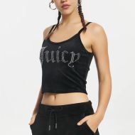 Juicy Couture Big Bling Velour Tracksuits 7411 2pcs Women Suits Black