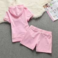 Juicy Couture Original Stripes Velour Tracksuits 650 2pcs Women Suits Pink