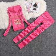 Juicy Couture Crown VIVA LA GLAM Velour Tracksuits 7218 2pcs Women Suits Rose