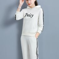 Juicy Couture JUICY Stripes Velour Tracksuits 2002 2pcs Women Suits White