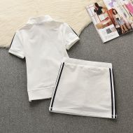 Juicy Couture Original Stripes Velour Tracksuits 651 2pcs Women Suits White