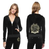 Juicy Couture Crown JC Velour Tracksuits 7193 2pcs Women Suits Black